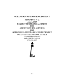 Garrison ES Addendum RFP #1920-001 Arch. Svcs.